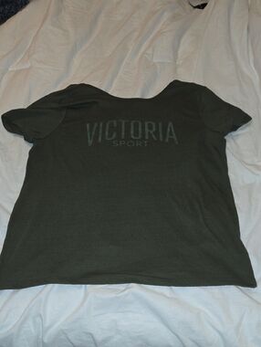 Victoria's Secret Dark Olive Short Sleeve Sport Tee